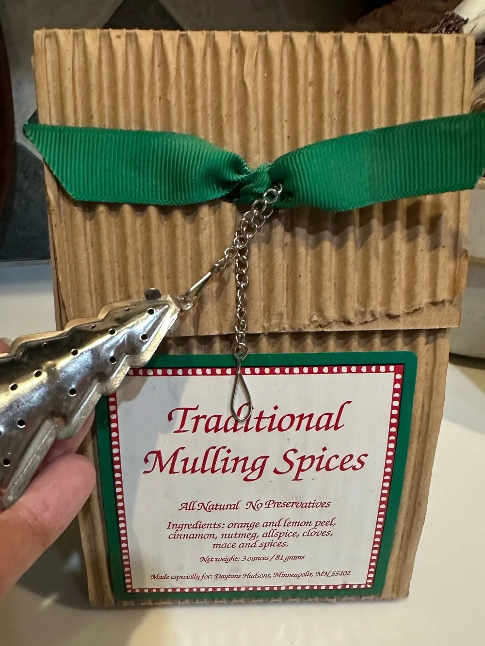 VTG TRADITIONAL MULLING SPICES STAINLESS CHRISTMAS TREE TEA SPICE INFUSER CIDER